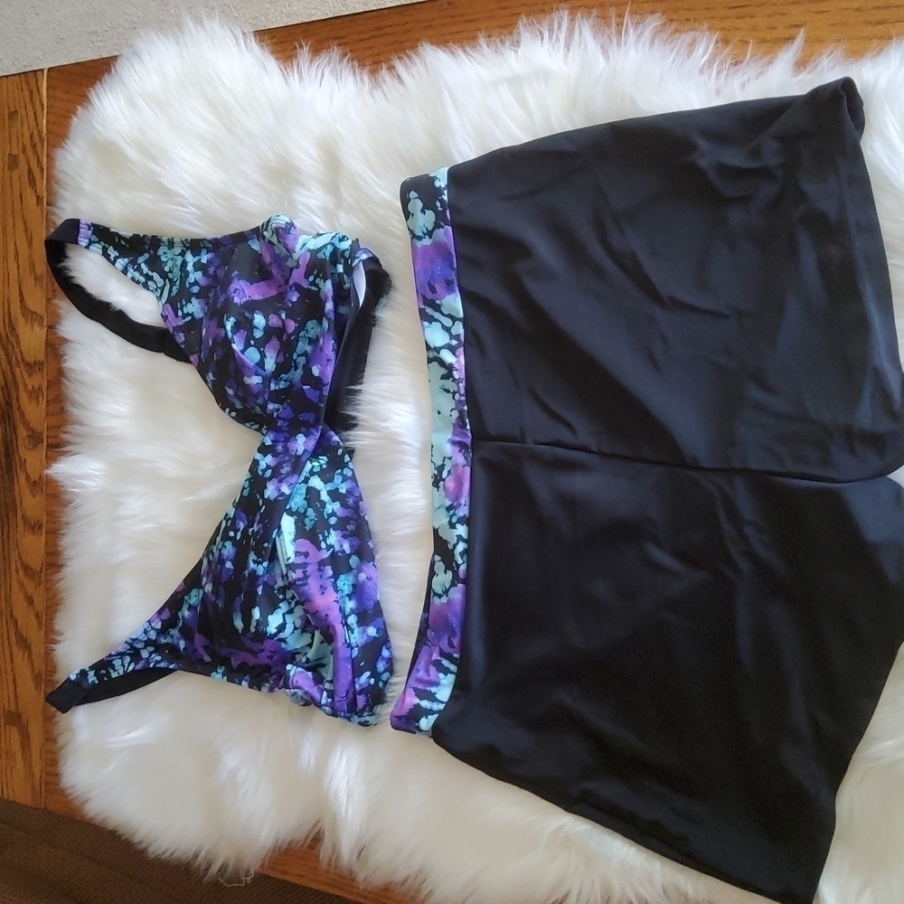 🧡💛💚💙 Swim Suit Set! Blue, Green Black Bikini. Large. New!